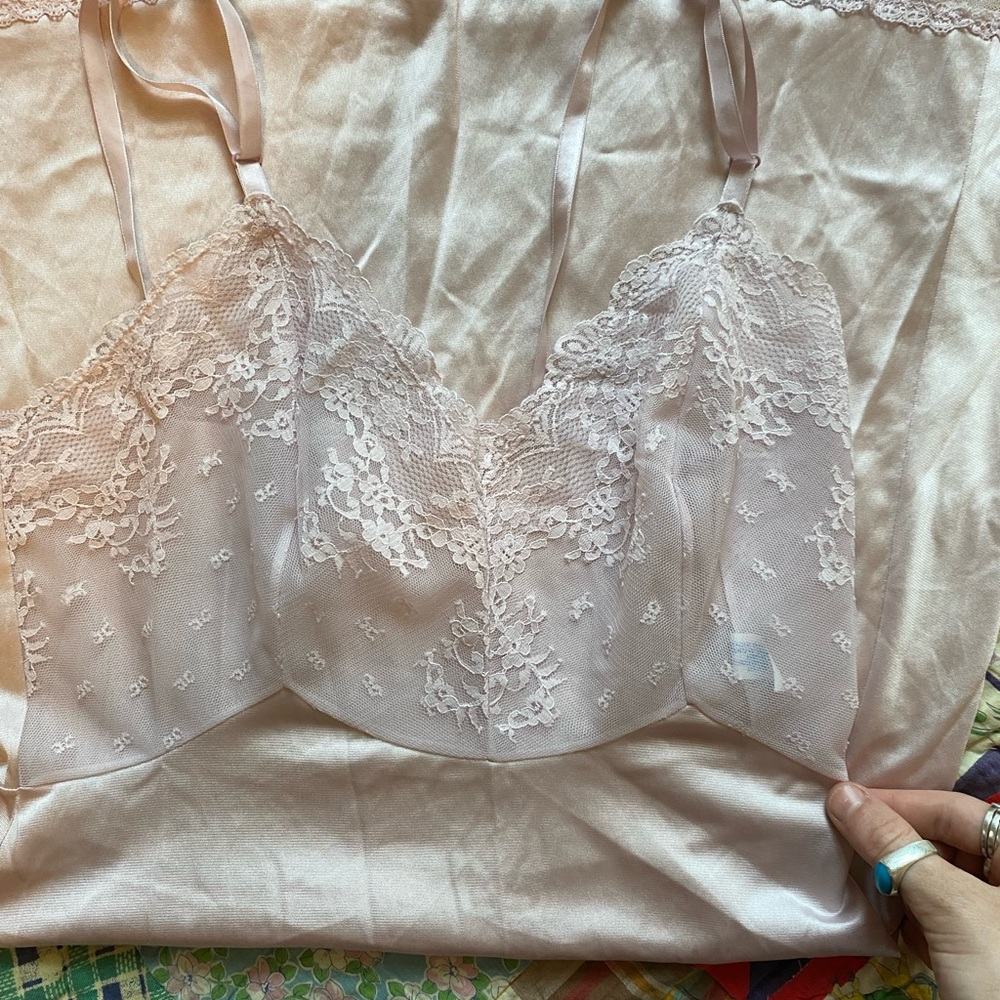 Vintage Vanity Fair Slip Lace Light Pink